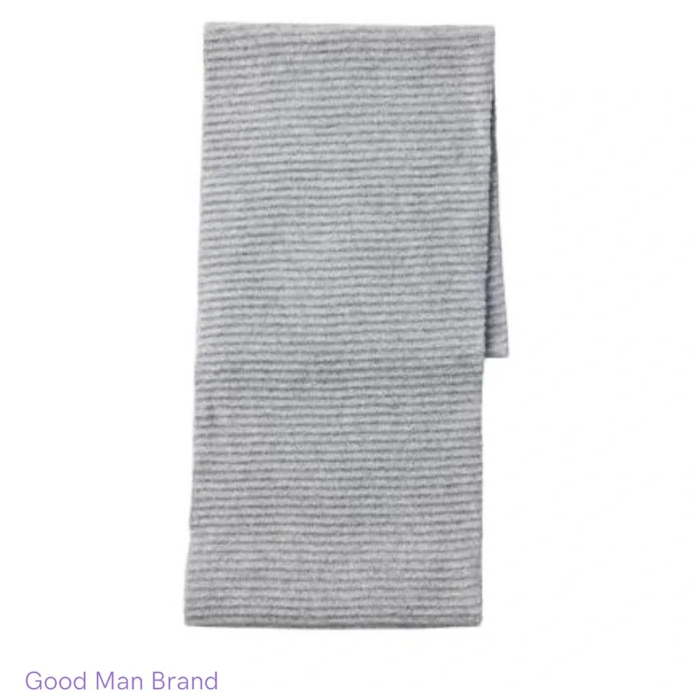 Good Man Brand Ottoman Rib Wool & Cashmere Scarf in Grey Heather New
